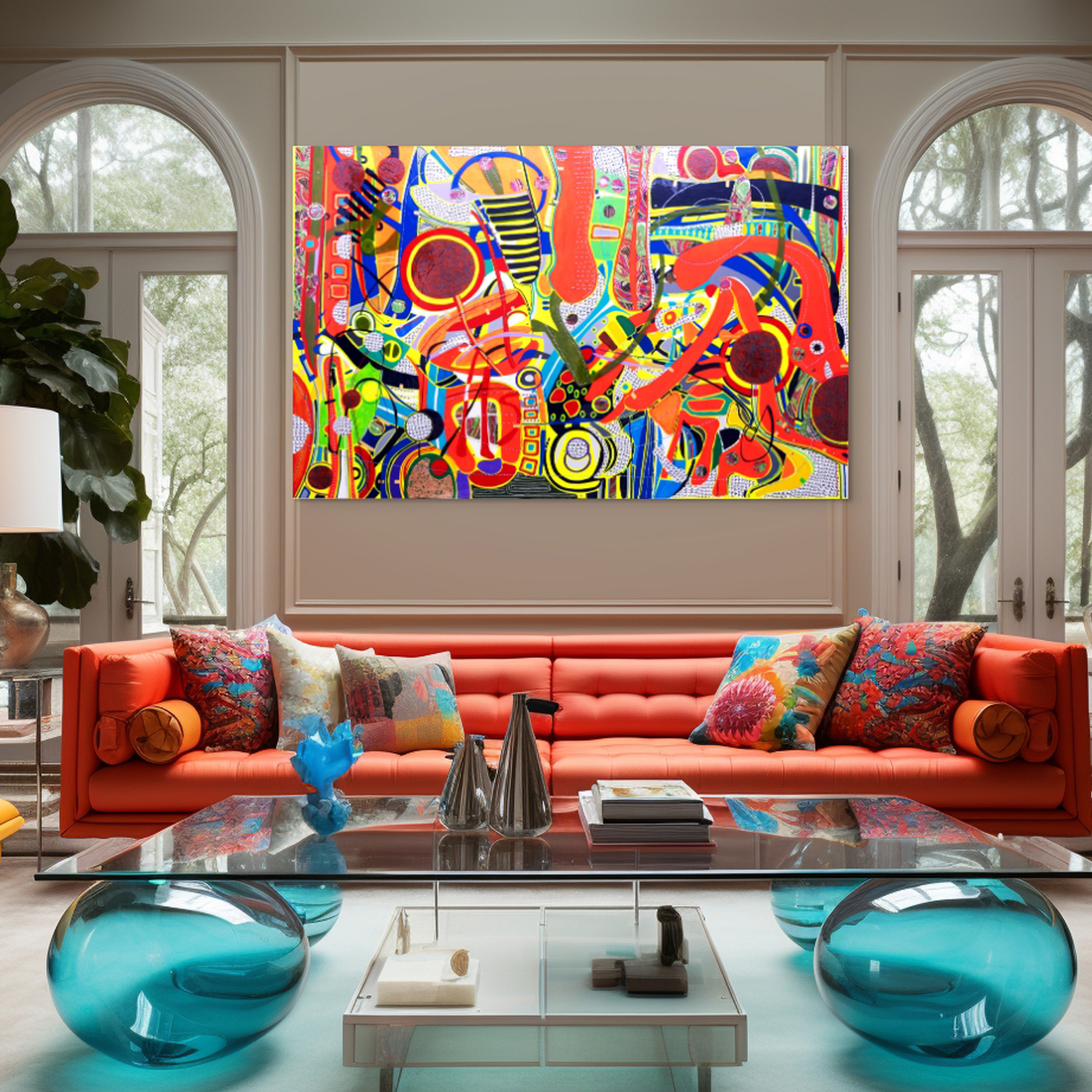 Neon Reef — Allure du carre — œuvre d’Alexandra Huens de Brouwer
