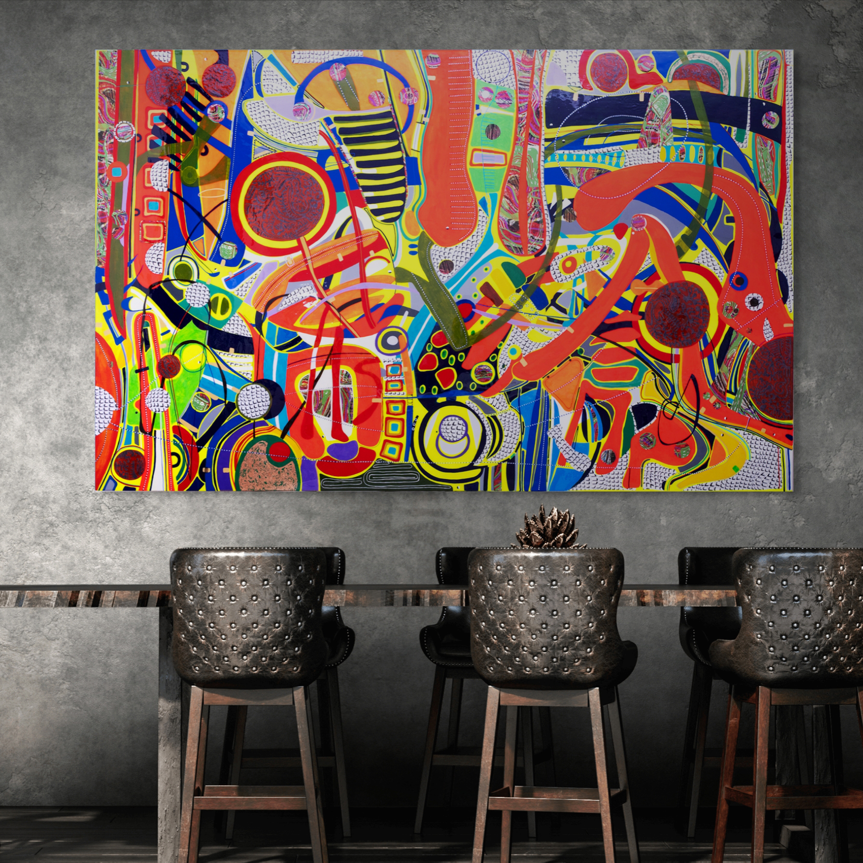 Neon Reef — Allure du carre — œuvre d’Alexandra Huens de Brouwer